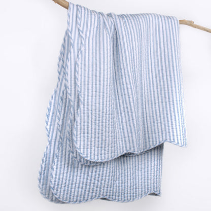 Levtex Home Martha Stripe Blue Quilted Throw Throws