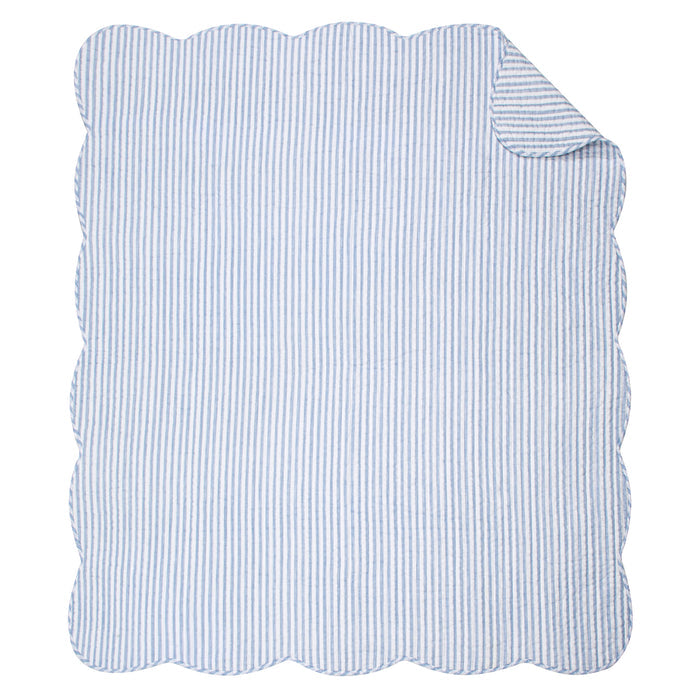 Levtex Home Martha Stripe Blue Quilted Throw Throws