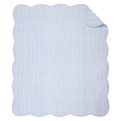 Levtex Home Martha Stripe Blue Quilted Throw Throws