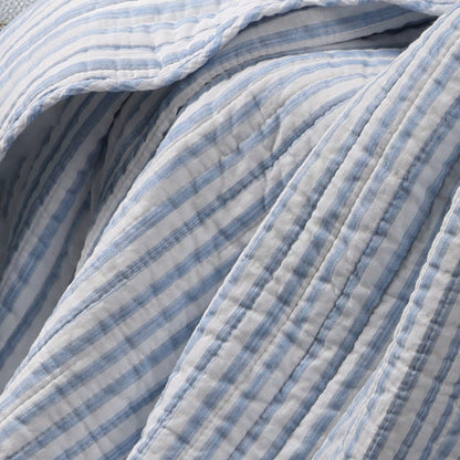 Levtex Home Martha Stripe Blue Quilted Throw Throws
