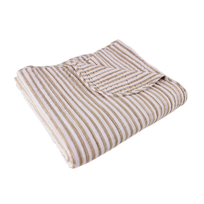 Martha Stripe Quilted Throw