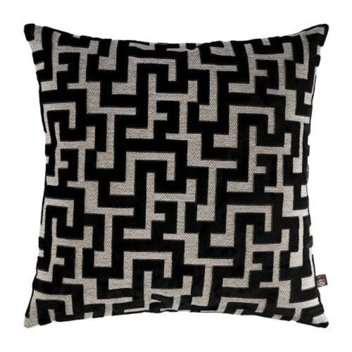 Maze Cushion Black Feather filled-Renaissance Design Studio
