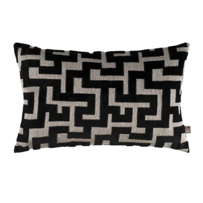 Maze Cushion Black Feather filled-Renaissance Design Studio