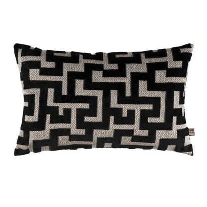Maze Cushion Black Feather filled-Renaissance Design Studio