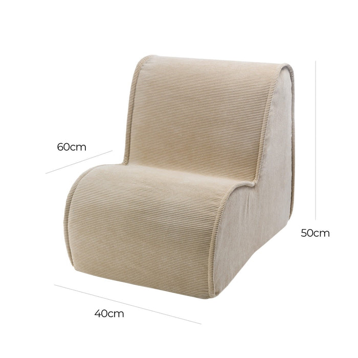 MeowBaby Kids Corduroy Chair Sand Childrens Armchair – dimensions diagram 60x50x40cm | Nestling