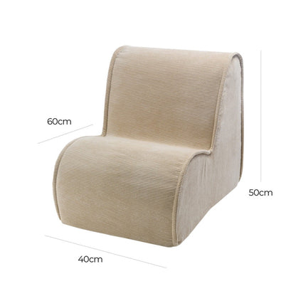 MeowBaby Kids Corduroy Chair Sand Childrens Armchair – dimensions diagram 60x50x40cm | Nestling