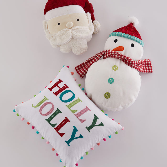 Levtex Home Merry & Bright Holly Jolly Snowman Pillow Decorative Pillows