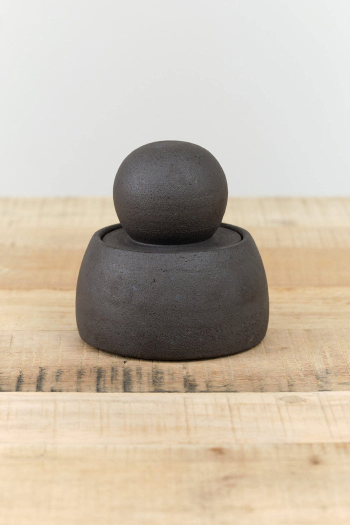 MH Ceramics Home Kitchen Containers Mini Stash Jar in Charcoal Charcoal / 3.5" D X 4.5" H