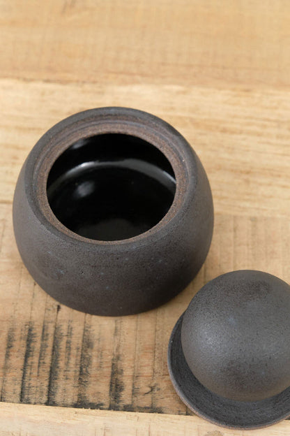 MH Ceramics Home Kitchen Containers Mini Stash Jar in Charcoal Charcoal / 3.5" D X 4.5" H