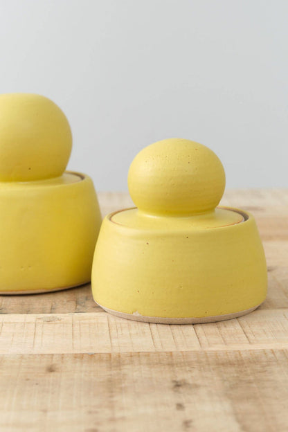 MH Ceramics Home Kitchen Containers Mini Stash Jar in Saffron Saffron / 3.5" D X 4.5" H
