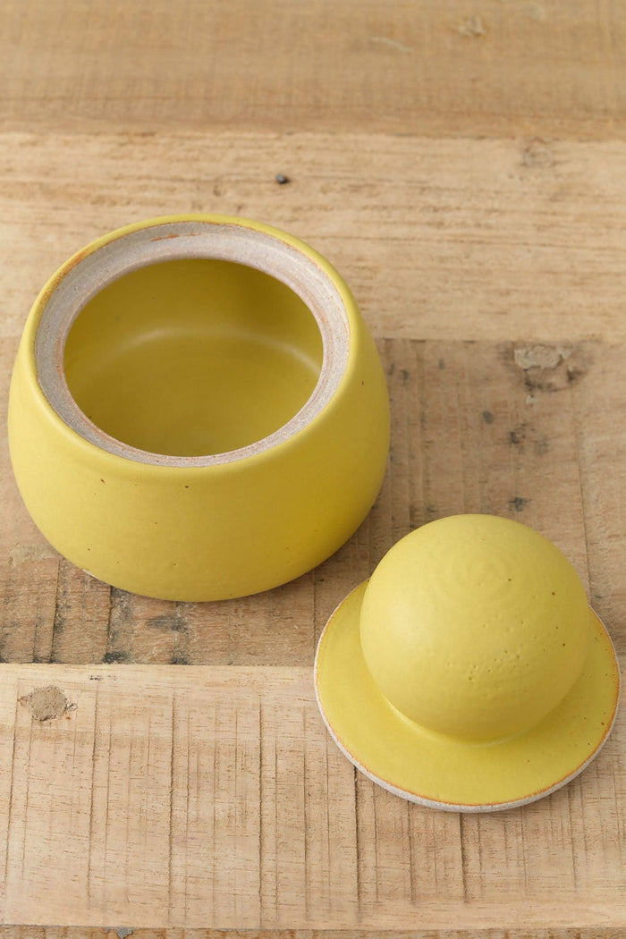 MH Ceramics Home Kitchen Containers Mini Stash Jar in Saffron Saffron / 3.5" D X 4.5" H