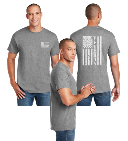 Navy Veteran Flag Reflective Tee - Dry Blend