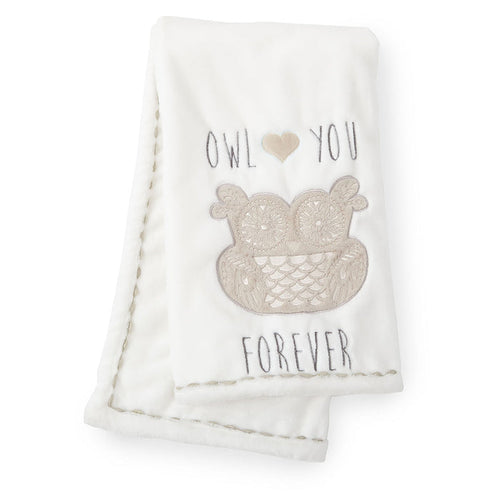 Levtex Home Night Owl Plush Blanket - Grey Baby Blankets