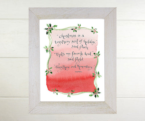 Ombre Pooh Christmas Print