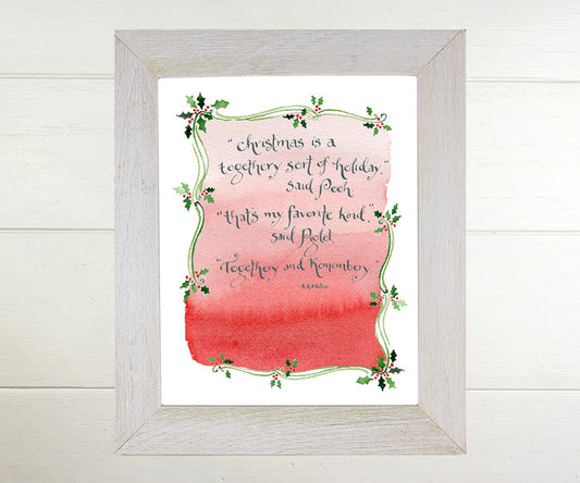 Ombre Pooh Christmas Print