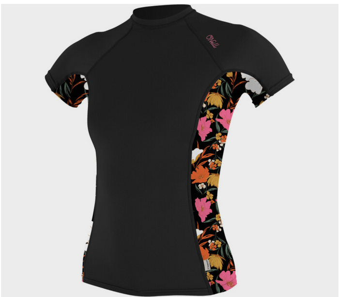 O'Neill Womens Side Print Short Sleeve Rash Guard 5405