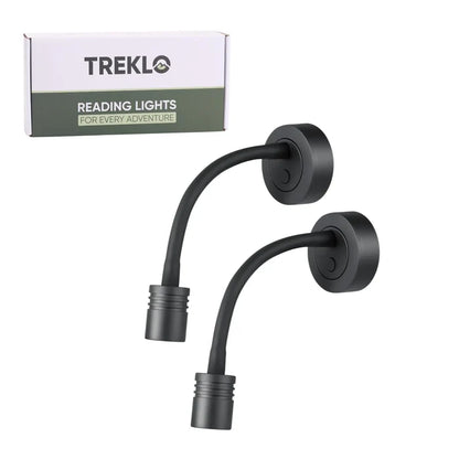 Pair of Pro LED reading lights with USB charging and touch dimming for caravans