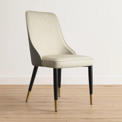 Pandia Microfibre Leather Dining Chairs Grey and White 2 tone - DLB Furniture