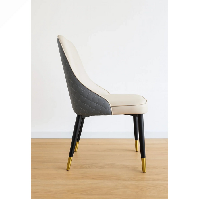 Pandia Microfibre Leather Dining Chairs Grey and White 2 tone - DLB Furniture