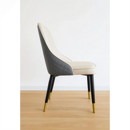 Pandia Microfibre Leather Dining Chairs Grey and White 2 tone - DLB Furniture