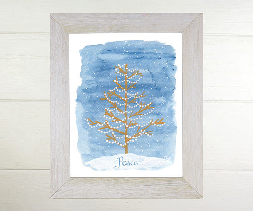 Peace Tree Christmas Print