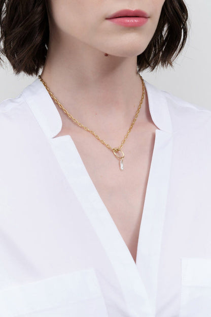 WWAKE Jewelry Necklaces Pearl Charm Pearl / Charm Only