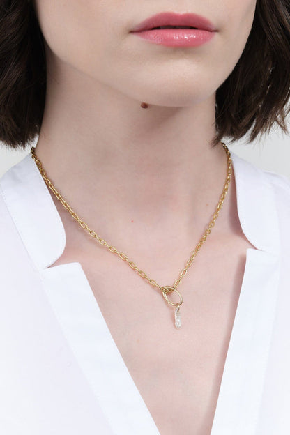 WWAKE Jewelry Necklaces Pearl Charm Pearl / Charm Only