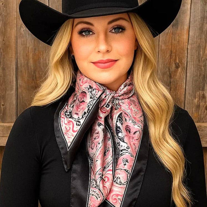 Pink & Black Paisley Wild Rag/Scarf