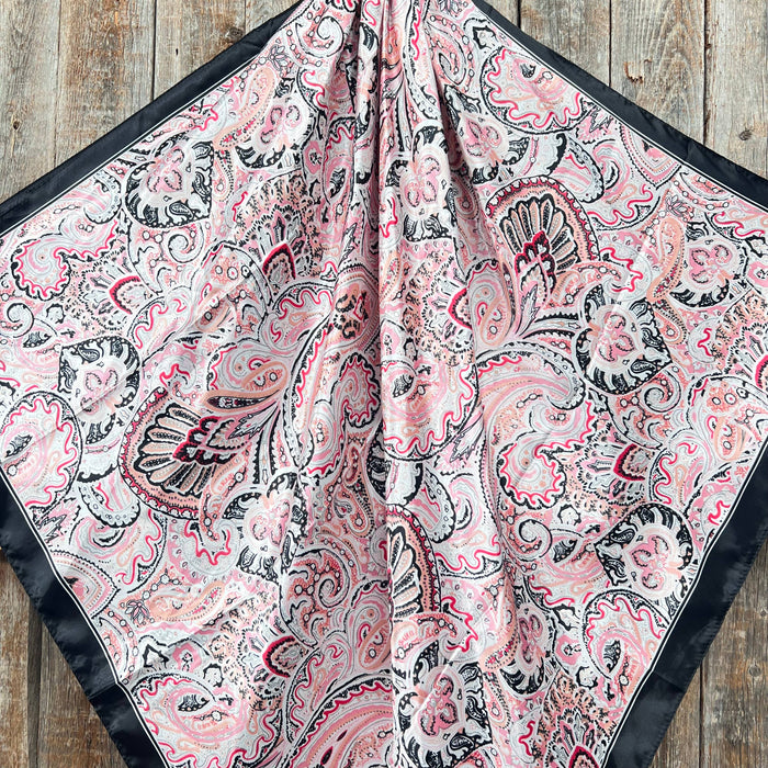 Pink & Black Paisley Wild Rag/Scarf