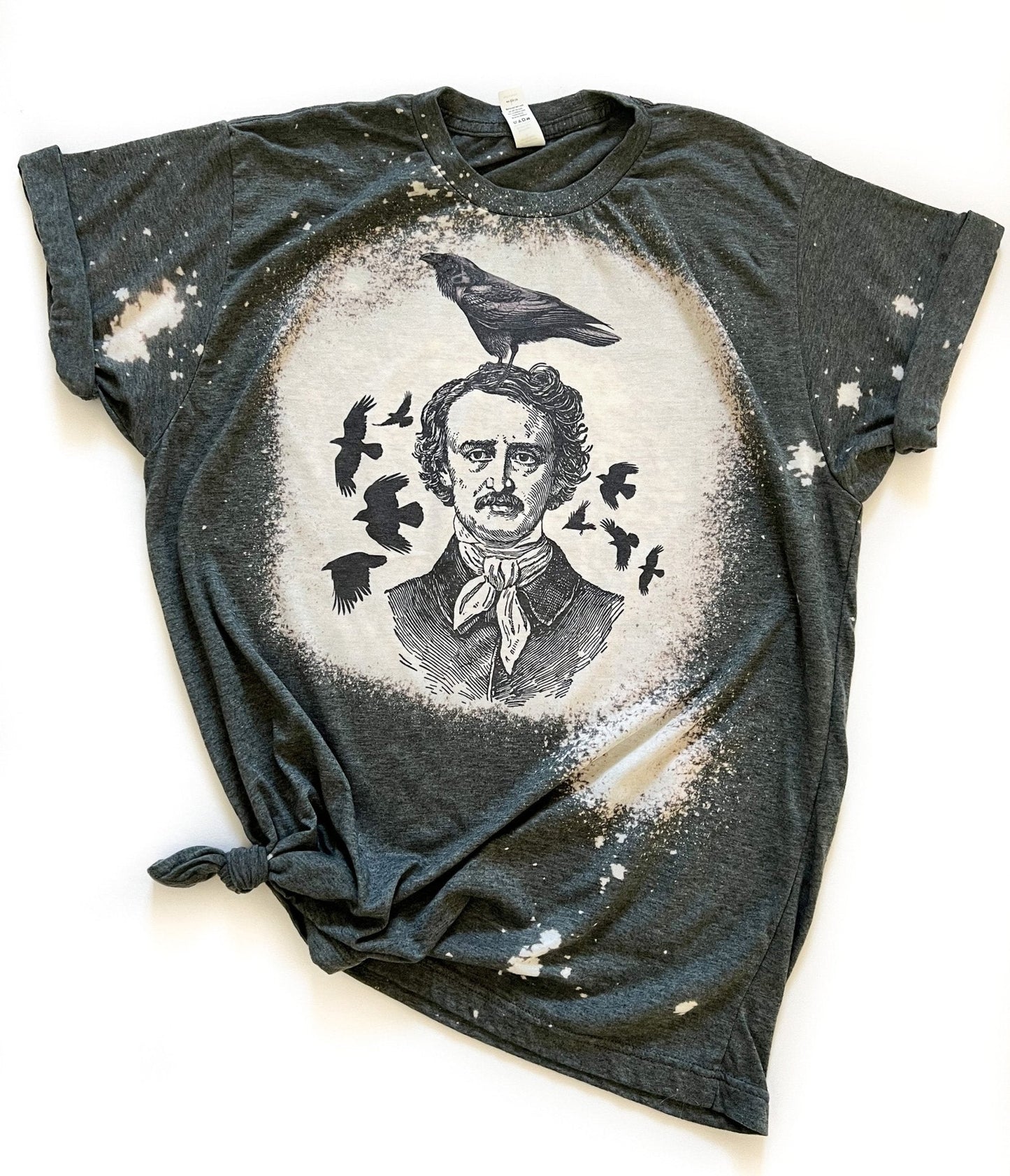 Poe Raven Unisex Bleached Graphic Tee