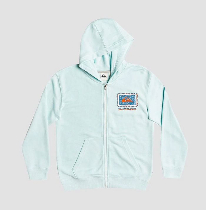 QUIKSILVER RADICAL ROOTS ZIP HOODIE BLUE GLASS - KIDS