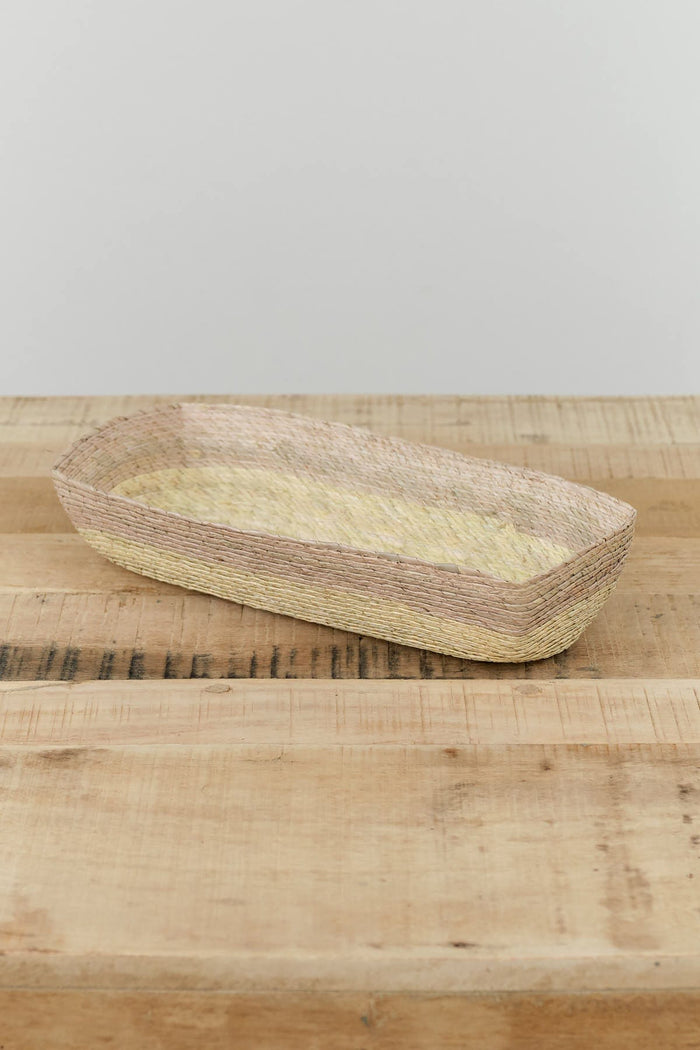 Makaua Home Baskets Rectangular Basket Stripe / 12" L X 5" W X 2" H