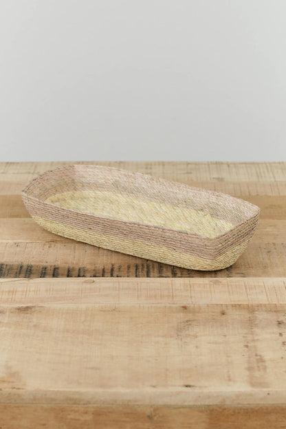 Makaua Home Baskets Rectangular Basket Stripe / 12" L X 5" W X 2" H