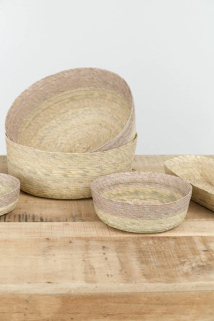 Makaua Home Baskets Round Basket in Stripe