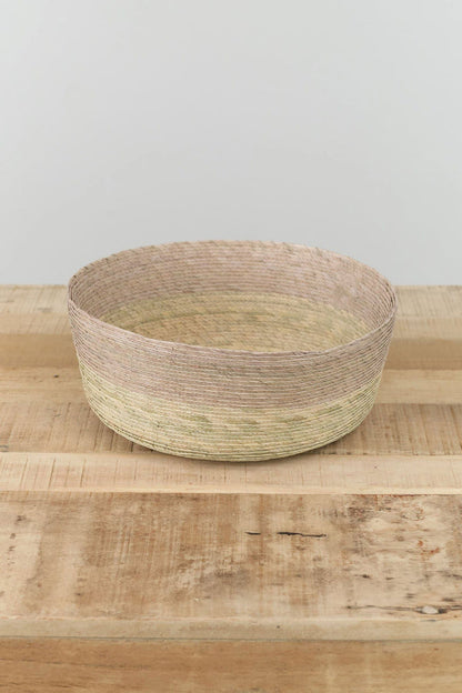Makaua Home Baskets Round Basket in Stripe Stripe / 12" D X 4" H