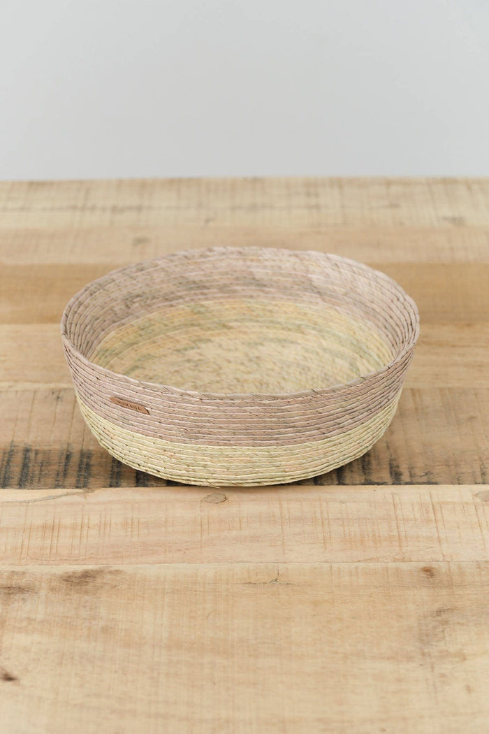 Makaua Home Baskets Round Basket in Stripe Stripe / 8" D X 3" H