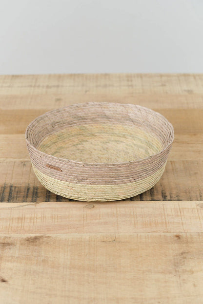 Makaua Home Baskets Round Basket in Stripe Stripe / 8" D X 3" H
