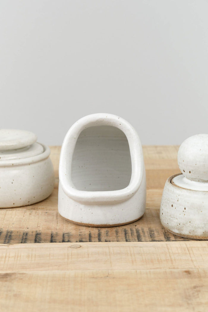 MH Ceramics Home Kitchen Containers Salt Keeper Alabaster / 5" H X 4" Dia