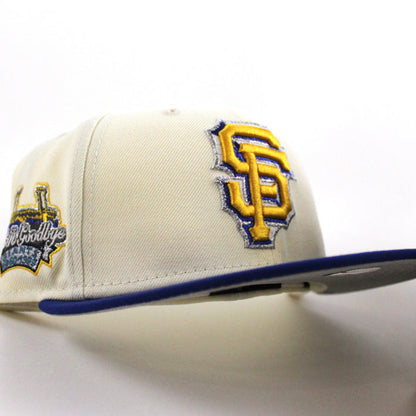 San Francisco Giants Tell It GoodBye New Era 59Fifty Fitted Hat (Chrome Royal Blue Gray Under Brim)