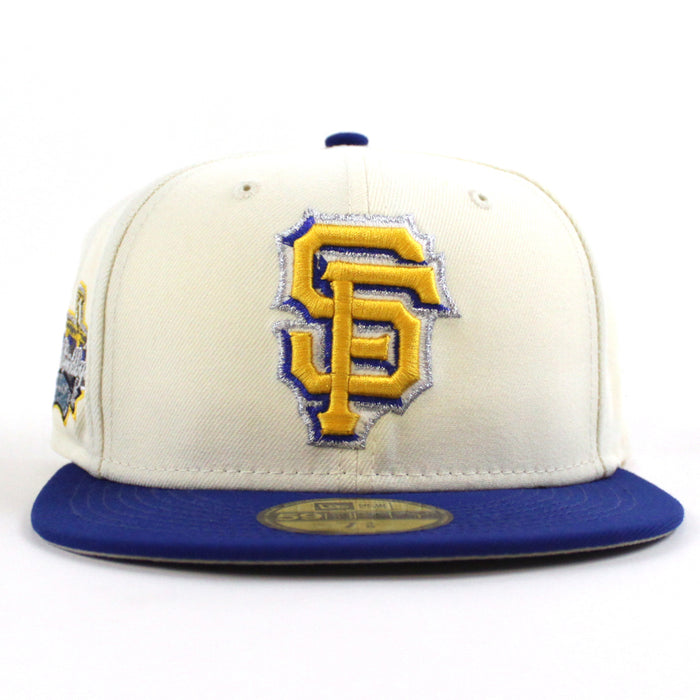 San Francisco Giants Tell It GoodBye New Era 59Fifty Fitted Hat (Chrome Royal Blue Gray Under Brim)