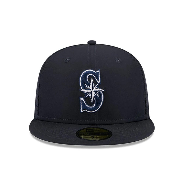 Pictured is this MLB Batting Practice 2026 Seattle Mariners 59FIFTY Fitted cap in navy. 2