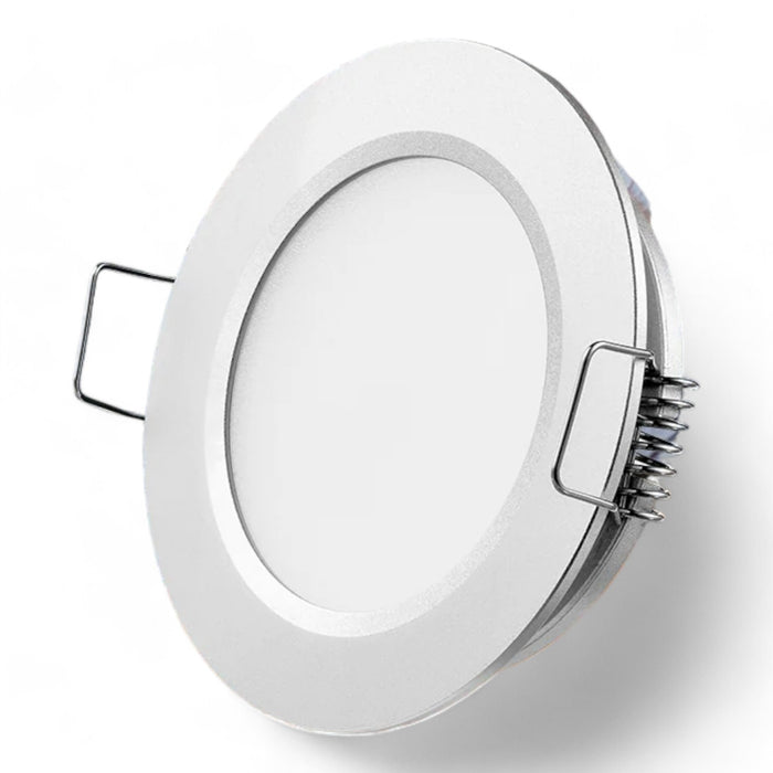 cool white 12v downlight in silver housing