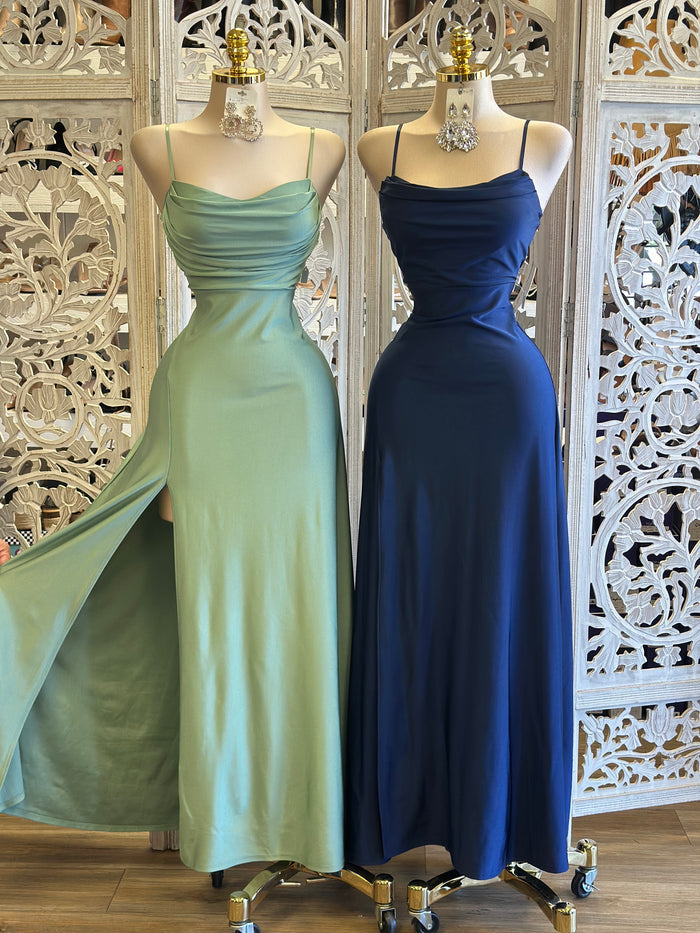 Slim Fit Strappy Maxi Dress - Estira, Stretchy