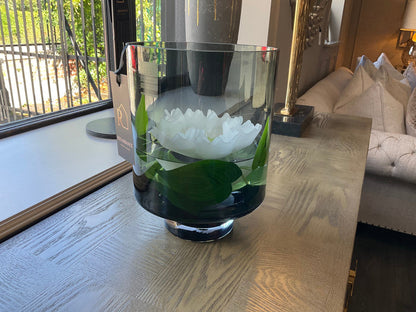 Smoked Glass Hurricane mouth blown €59.95-Renaissance Design Studio
