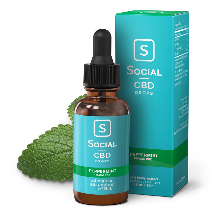 social cbd oil drops peppermint 1000mg