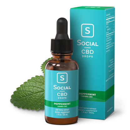 social cbd oil drops peppermint 1000mg