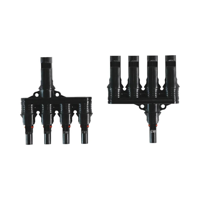 solar 4-to-1 MC4 parallel connectors placed on bench
