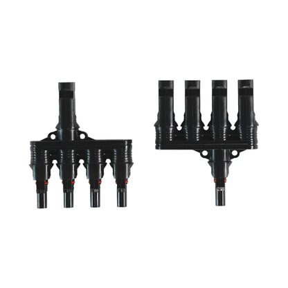 solar 4-to-1 MC4 parallel connectors placed on bench