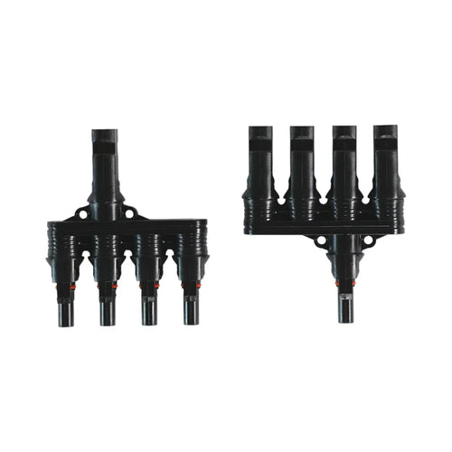 solar 4-to-1 MC4 parallel connectors placed on bench