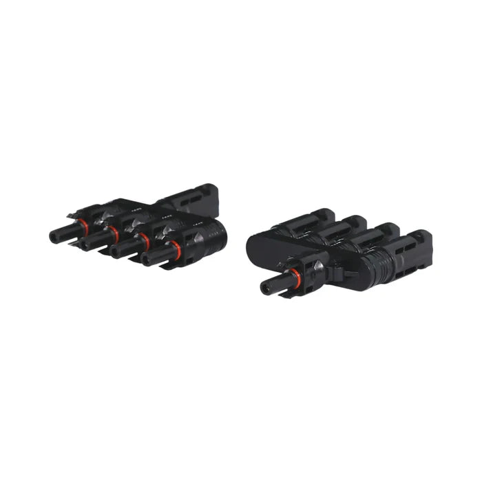 4-input solar MC4 connectors shown with wiring